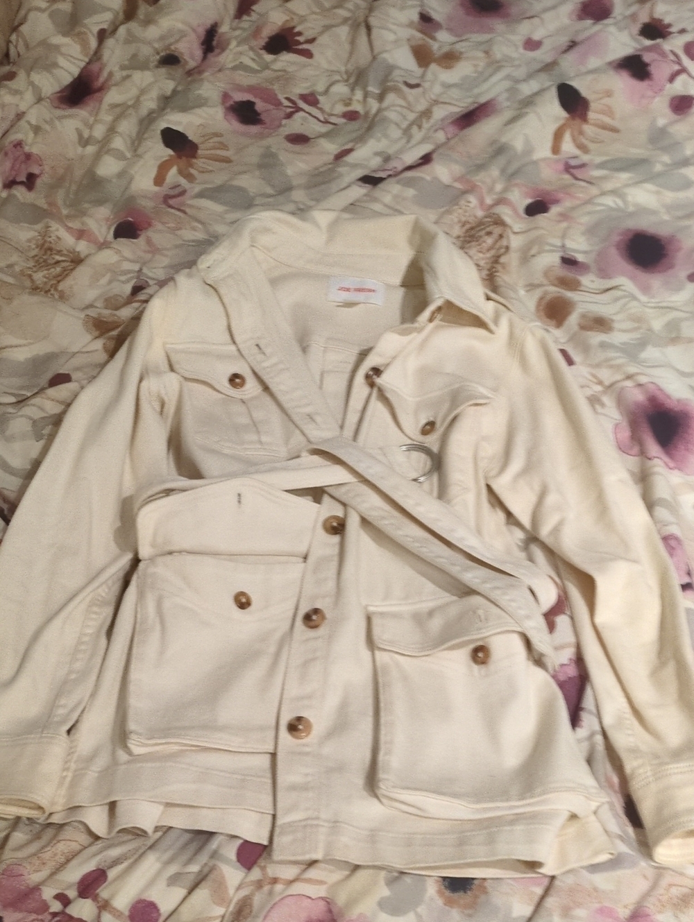Joe Fresh Cream Jean Utility Jacket with Belt